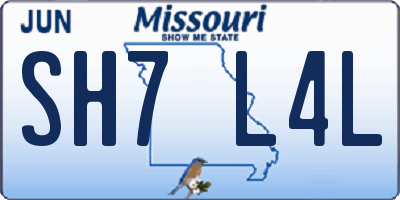 MO license plate SH7L4L