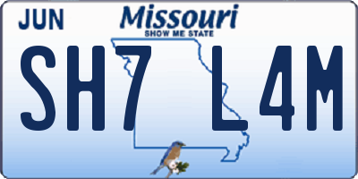 MO license plate SH7L4M