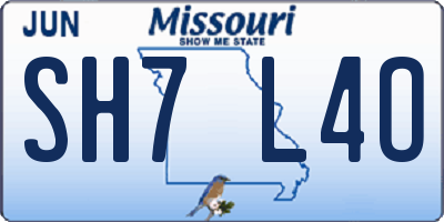 MO license plate SH7L4O
