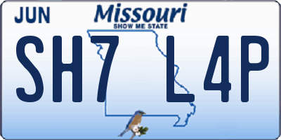 MO license plate SH7L4P
