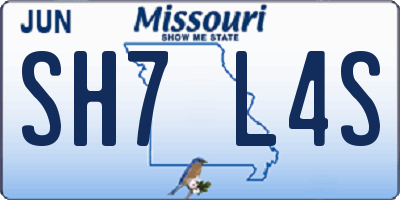MO license plate SH7L4S