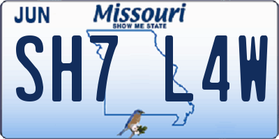 MO license plate SH7L4W