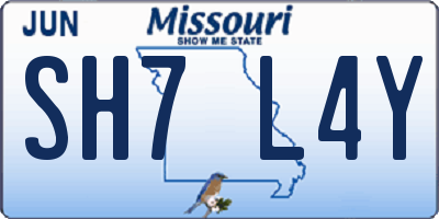 MO license plate SH7L4Y
