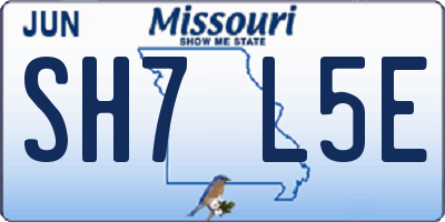 MO license plate SH7L5E