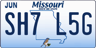 MO license plate SH7L5G