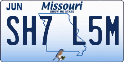 MO license plate SH7L5M