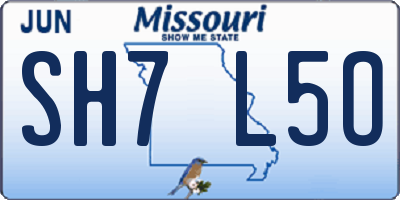 MO license plate SH7L5O