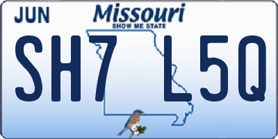 MO license plate SH7L5Q