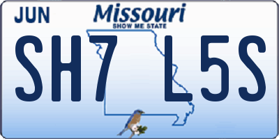MO license plate SH7L5S