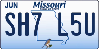 MO license plate SH7L5U