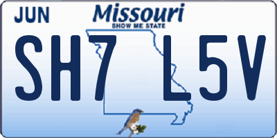 MO license plate SH7L5V