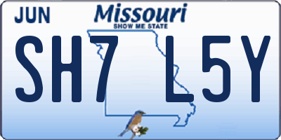 MO license plate SH7L5Y