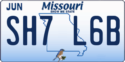 MO license plate SH7L6B