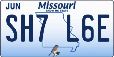 MO license plate SH7L6E