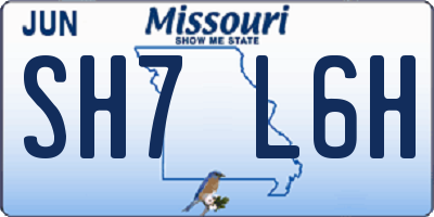 MO license plate SH7L6H