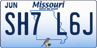 MO license plate SH7L6J