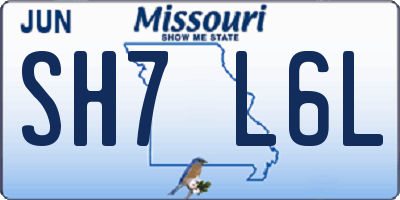 MO license plate SH7L6L