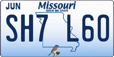 MO license plate SH7L6O