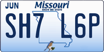 MO license plate SH7L6P