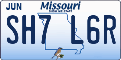 MO license plate SH7L6R
