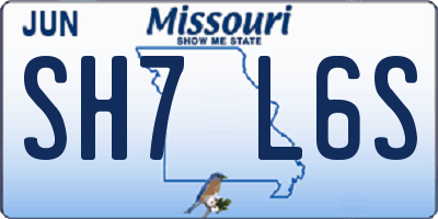 MO license plate SH7L6S