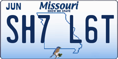 MO license plate SH7L6T