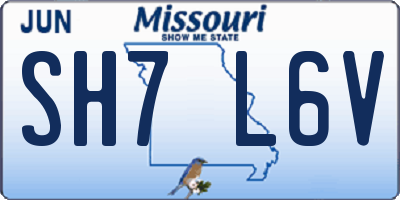 MO license plate SH7L6V