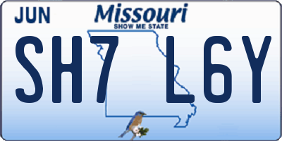 MO license plate SH7L6Y