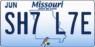 MO license plate SH7L7E