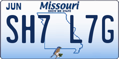 MO license plate SH7L7G