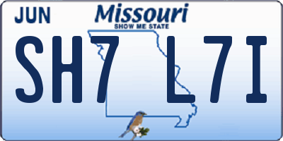 MO license plate SH7L7I
