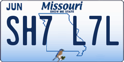MO license plate SH7L7L