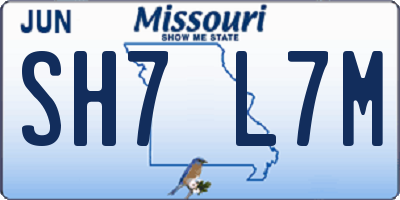 MO license plate SH7L7M
