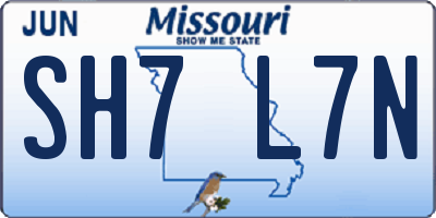 MO license plate SH7L7N