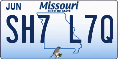 MO license plate SH7L7Q