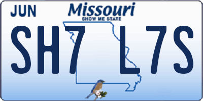 MO license plate SH7L7S