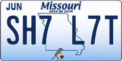 MO license plate SH7L7T