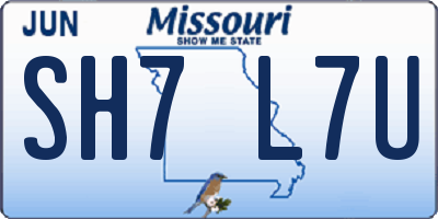 MO license plate SH7L7U