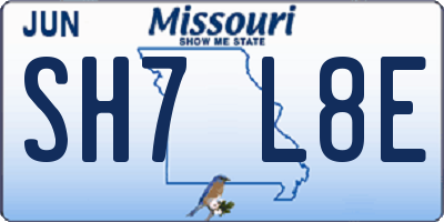 MO license plate SH7L8E