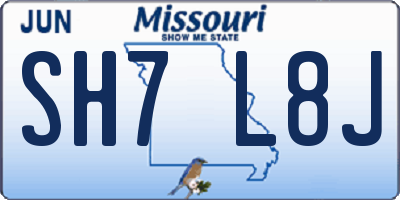 MO license plate SH7L8J