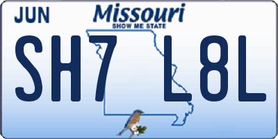MO license plate SH7L8L