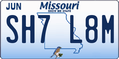 MO license plate SH7L8M