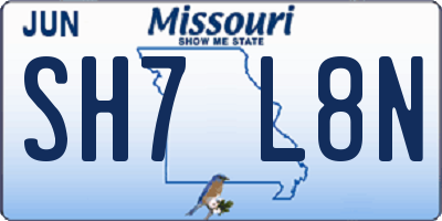 MO license plate SH7L8N