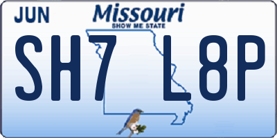 MO license plate SH7L8P