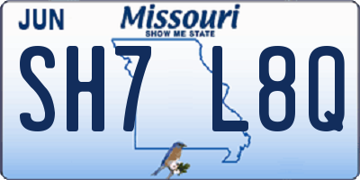 MO license plate SH7L8Q