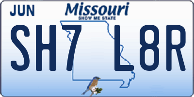 MO license plate SH7L8R