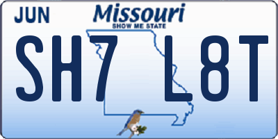 MO license plate SH7L8T