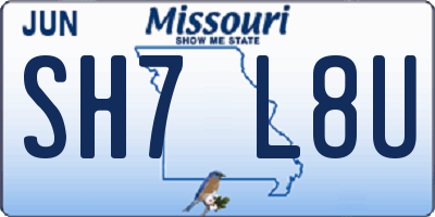 MO license plate SH7L8U