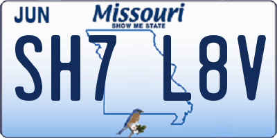 MO license plate SH7L8V