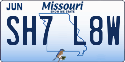 MO license plate SH7L8W